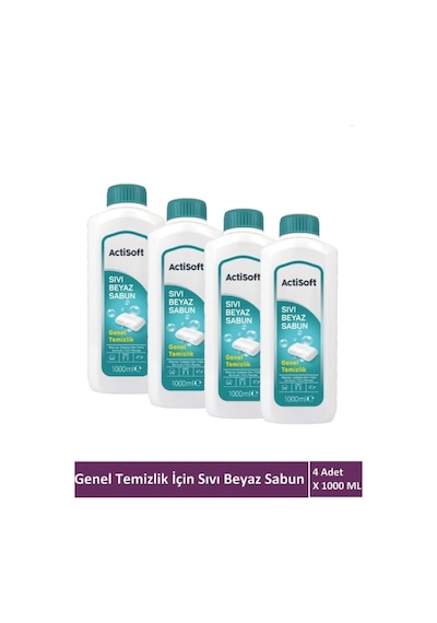 Sıvı Beyaz Sabun Yüzey Temizleyici 1000 Ml X 4 Adet 4'lü Set