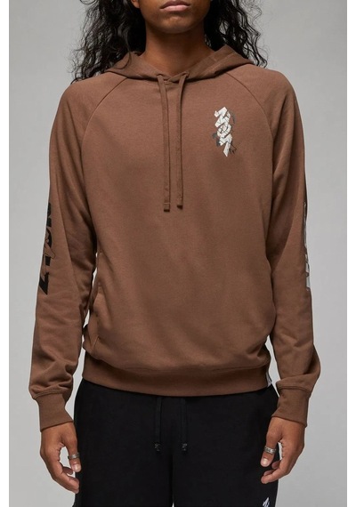 Nike Jordan Jumpman Fleece Pullover Hoodie Erkek Kapüşonlu Sweatshirt Kahverengi Kahverengi