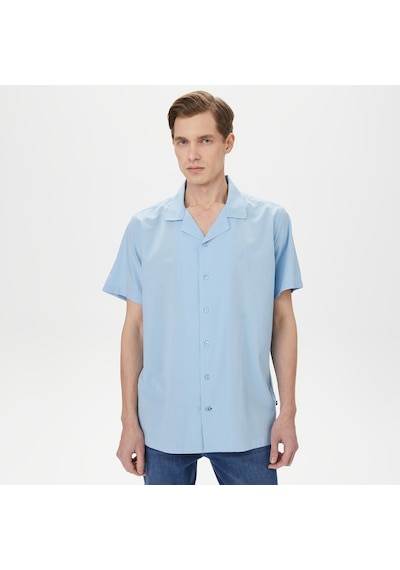 Nautica Erkek Mavi Classic Fit Kısa Kollu Gömlek Düz W35511t Mavi