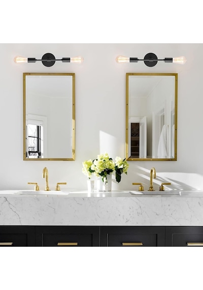 Riolight Retro,vintage,modern,rustik Siyah 2xe27 Duylu Metal Banyo Ayna Üstü Duvar Aplik Rio Light