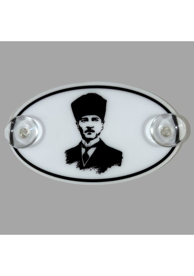 Gazi Musatafa Kemal Atatürk Siluet Araç Cam Süsü Pleksi Vantuzlu Oto Arma Oval