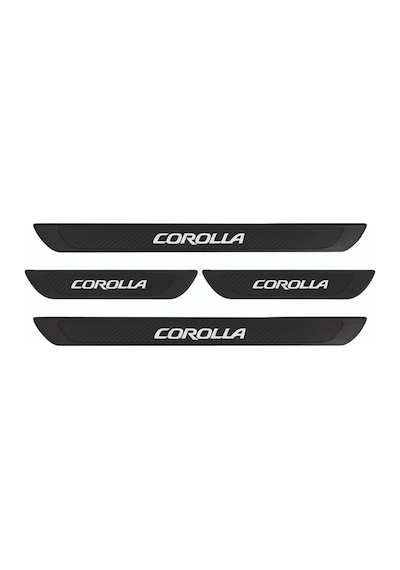 Toyota 2007-2013 Corolla Old Karbon Kapı Eşiği 4 Parça Krom Yazılı