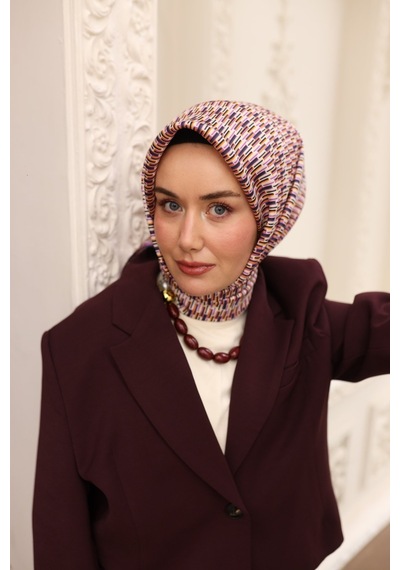 Silk Home Twill İpek Eşarp 11454-67 Mor, Erguvan, Turuncu, Krem
