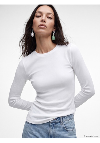 Lcw Everyday Beyaz Bisiklet Yaka Kadın Fitilli Body