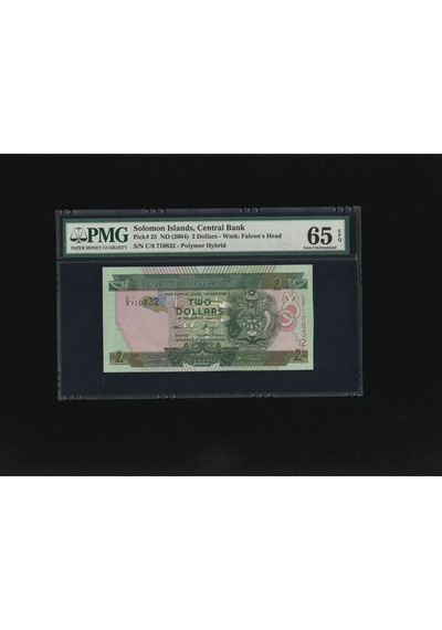 3 Adet Solomon İslands Adaları 2 Dollars Seri Takipli Polymer Hybrid Pmg 65 Epq Gem Unc Çil P25 Nd