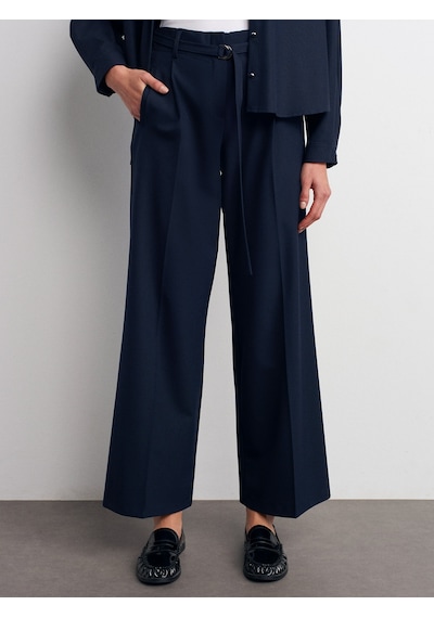 Dilvin 72180 Kemerli Geniş Paça Pantolon-lacivert Lacivert