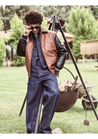 Koton Oversize Kot Ceket Crop Boy Kapaklı Cep Detaylı Pamuklu Koyu İndigo 5wam50019ıd İndigo