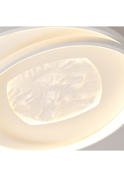 Noren 50'lik Kare Taş Desenli Yuvarlak 160 Watt Plafonyer Led Avize Çok Renkli