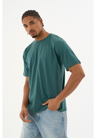 Dechers Erkek %100 Organik Pamuklu Yumuşak Dokulu Comfort Fit Bisiklet Yakalı T-shirt E222 Koyu Yeşil Dechers Erkek %100 Organik Pamuklu Yumuşak Dokulu Comfort Fit Bisiklet Yakalı T-shirt E222 Koyu Yeşil