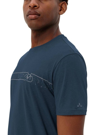 Vaude Cyclist V Bisiklet Yaka Erkek T-shirt 42125 Dark Sea/blue
