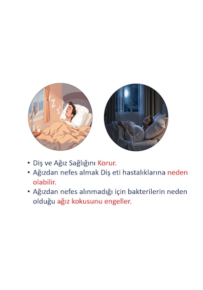 Ağız Bandı Horlama  - 10 Adet, Yapmaz Pamuk Kumaş,