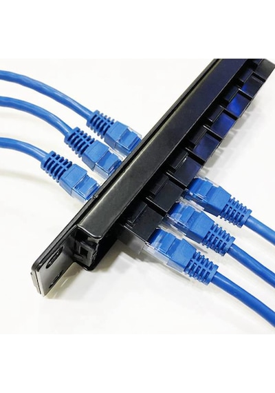Cat6 8 Port Geçişli Ağ Paneli 1u Kabin Ve Duvar Montajlı