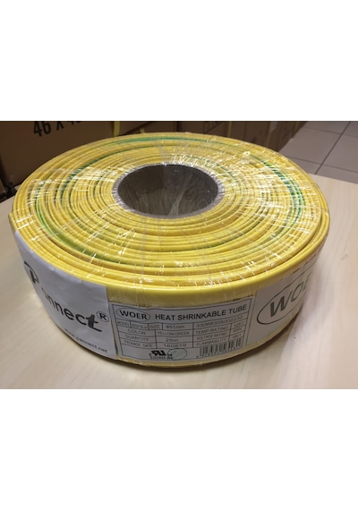 51 Mm Sarı Yeşil Isı Ile Daralan Makaron25 Metre