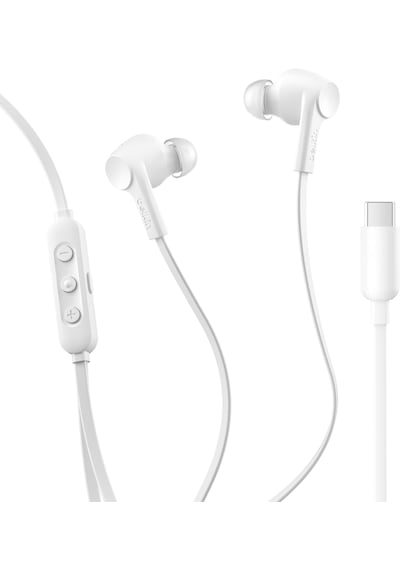 Belkin Soundform Anc Usb-c Bağlantılı, Mikrofonlu Kulakiçi Kablolu Kulaklık, Beyaz
