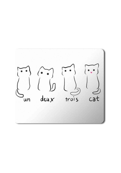 Un Deux Trois Cat Kedi Baskılı Mousepad Mouse Pad