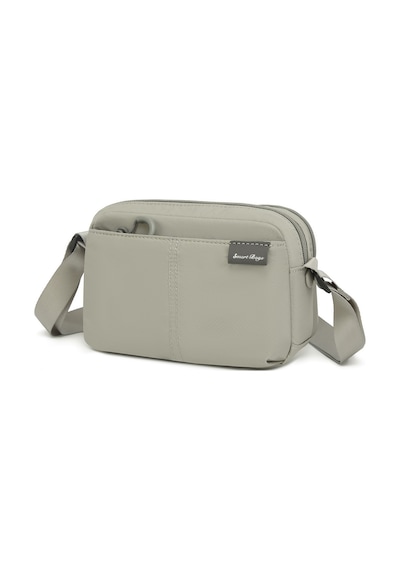 Smart Bags Açık Gri Hafif Kumaş Çok Cepli Küçük Boy Günlük Kadın Çapraz Çanta