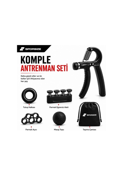El Yayı, El Sıkma Ve Bilek Güçlendirici Set, 10-60 Kg Siyah