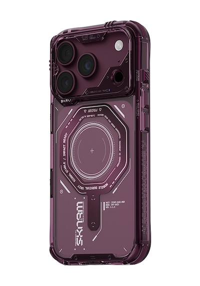 Apple Uyumlu iPhone 18 Pro Max Uyumlu Kılıf Skinarma M-safe Şarj Özellikli Airbag Tasarımlı Magma Kapak Bordo