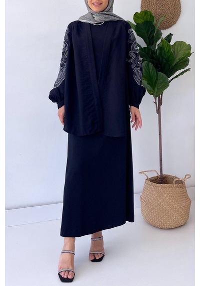 Kahijab Sandy Kolsuz Elbise - Siyah