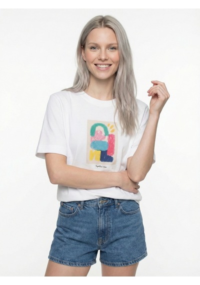 LOFT Loose Fit Kadın Tshirt K.kol Lf2042618 Q1.v1 Beyaz