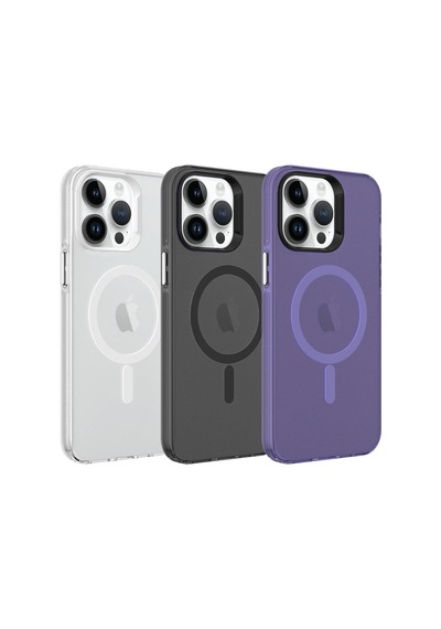 Zore İphone 14 Pro Uyumlu Nvth Magsafe Şarj Özellikli Buzlu Transparan C-pro Sert Kılıf-renksiz