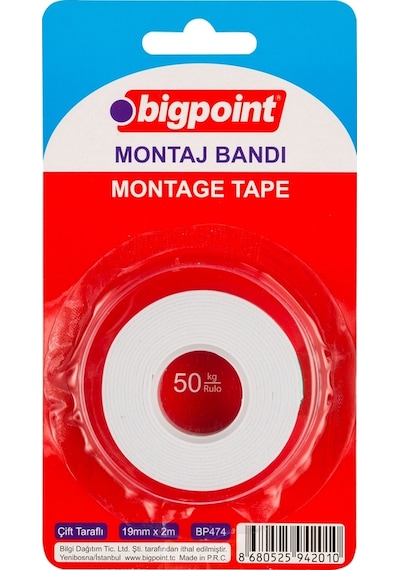 Bigpoint Montaj Bandı Çift Taraflı 19mm X 1.5mt İç Mekan X 20 Adet Diğer