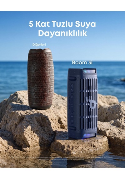 Anker Soundcore Boom 3i Bluetooth Hoparlör, Ip68 Su Geçirmez, 50w Bassup 2.0 Ses, 16 Saat Çalma Süresi, Mavi - D5