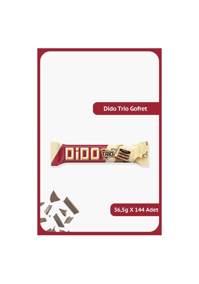 Dido Trio Beyaz Çikolata Gofret 144 x 36.5 G