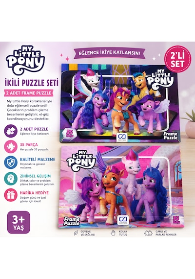 My Little Pony 2 Li Frame Puzzle Seti 35 Parça Çocuk Yapbozu