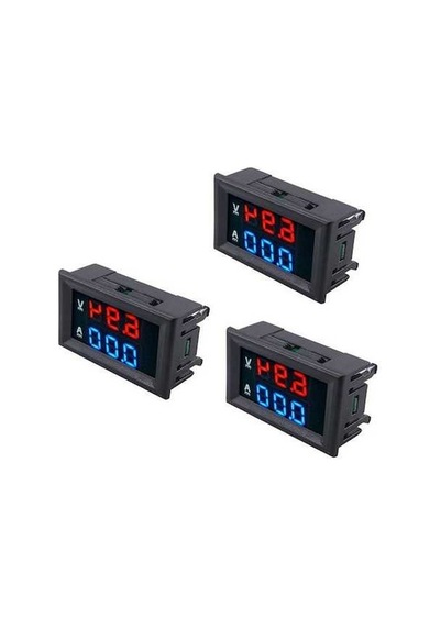 Electric 3 Adet Led Dijital Dc 0-100v 10a Voltmetre Ampermetre Test Paneli, Çift Voltmetre, Güvenilir Ve Hızlı Ölçüm