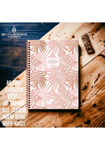 10x15 Cm Çizgili 50 Yaprak Hafif Not Defteri La Plume Karton Kapak Telli Defter 70 Gr Ivory Kağıt 4