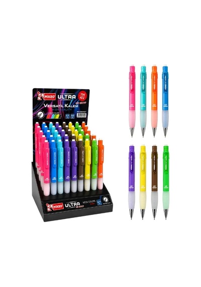 Mikro Ultra Air Grip Versatil Kalem 0,7 Uçlu Neon Mp-9394 Karışık - 3 Adet Çok Renkli