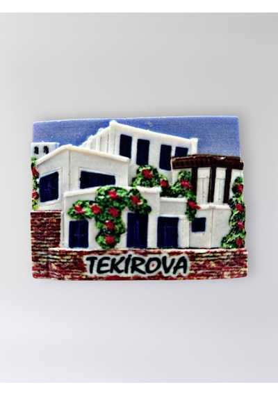 Tekirova Polyester Kabartmalı Magnet 7,5 X 5,5 Cm Dekoratif Hediyelik Buzdolabı Süsü Kod:1596