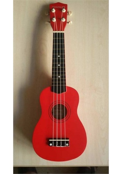 Gonzales Xu2101-Rd Kırmızı Renk 4 Telli Ukulele Gitar