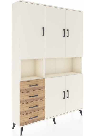 Arges Dolap 7 Raflı 4 Çekmeceli 5 Kapaklı 132x30x195 Aytaşı-aytaşı/çam Aytası/atlas Çam