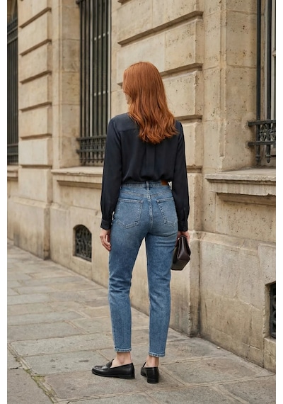 Hiccup My Fashıon Yüksek Bel Dar Kesim Skinny Kot Pantolon Lacivert 06