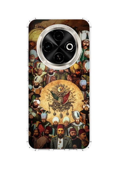 Tecno Spark 30c Uyumlu Osmanlı Padişahları Baskılı Silikon Kılıf