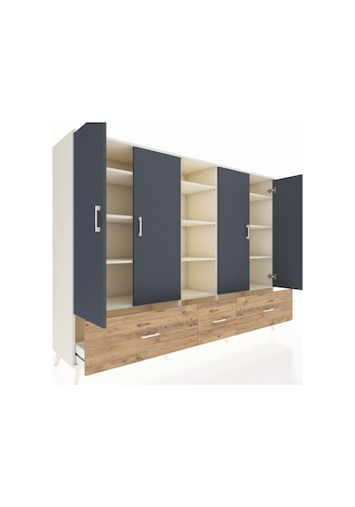 Hyperion Dolap 12 Raflı 3 Çekmeceli 4 Kapaklı 220x44x163 Aytaşı-a Aytaşı-antrasit/çam Hyperion Dolap 12 Raflı 3 Çekmeceli 4 Kapaklı 220x44x163 Aytaşı-a Aytaşı-antrasit/çam