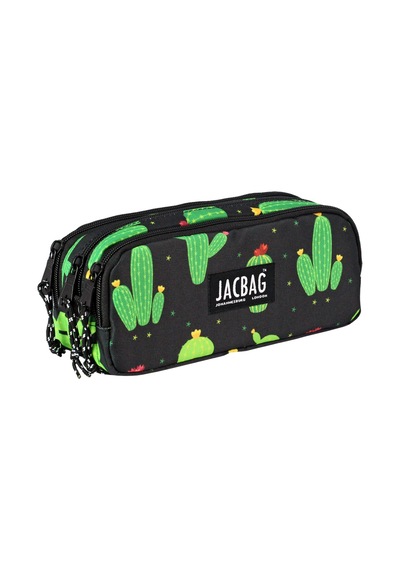 Jacbag Trıple Pouch-üç Bölmeli Kalem Kutusu Triple Pouch-kaktüs renkli