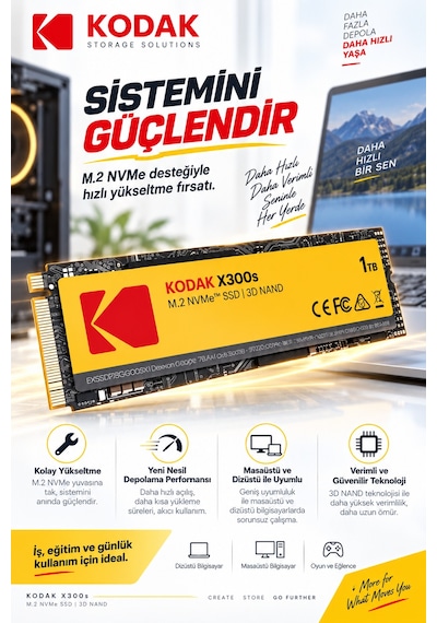 X300s 1tb M.2 Nvme Pcıe Gen3x4 2280 Ssd 2500 Mb/s Okuma 2000 Mb/s Yazma Hızlı Ssd
