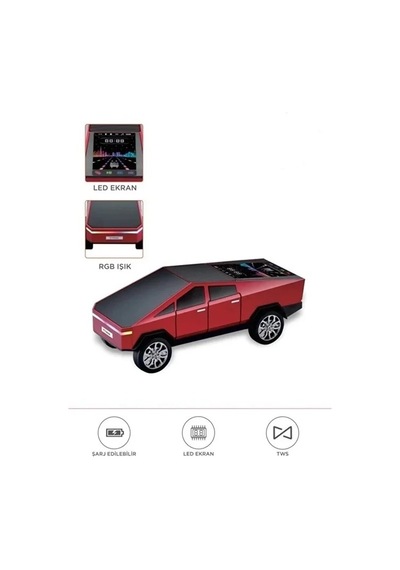 Just Cheap Store D68 Cyber Model Araba Tasarımlı Bluetooth Hoparlör 15w Güçlü Ses Rgb Led /tws/usb Kırmızı