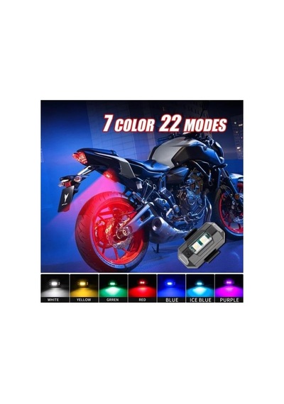 Sinyal Led Çakar Uyarı Işığı 7 Renk Araba Bisiklet Motosiklet Çok Renkli