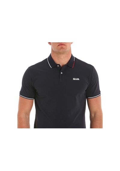 Slam Slam Deck Lgt Pique Polo Erkek Mavi Polo Tişört W13 Lacivert