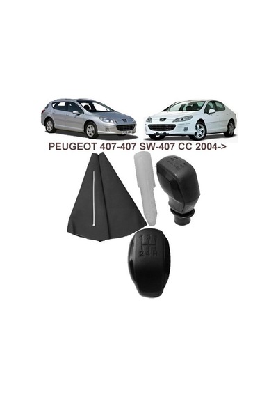 Vites Topuzu (Spor Tip-Siyah) & Vites Kol Körük Peugeot 407 2004-