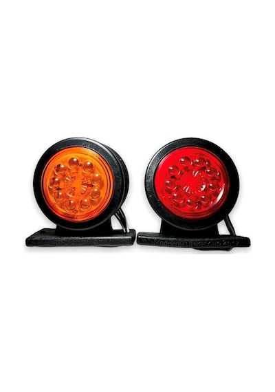 Ahmet Otomotiv 2 Adet Mercekli Takoz Lamba Sarı-kırmızı 12v-24v