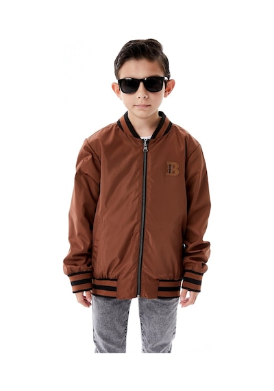 Benitto Kids Erkek Çocuk Kapüşonlu Çift Taraflı Mevsimlik Yağmurluk 51364 Kahve