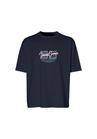 Jack & Jones Jorrıvıera Front Tee Ss Crew Neck Fst Lacivert