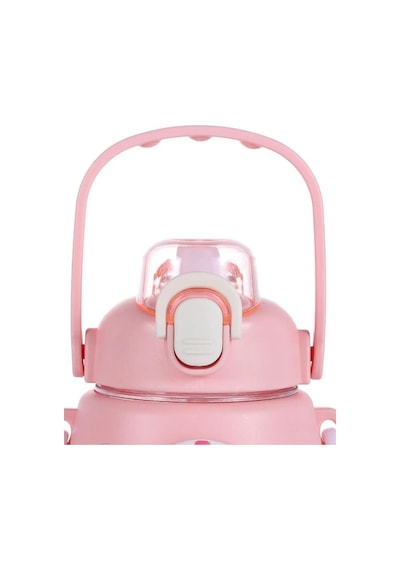 Vagonlife Taşıma Askılı Pipetli Çocuk Su Matarası 1250 Ml - Pembe Standart Pembe