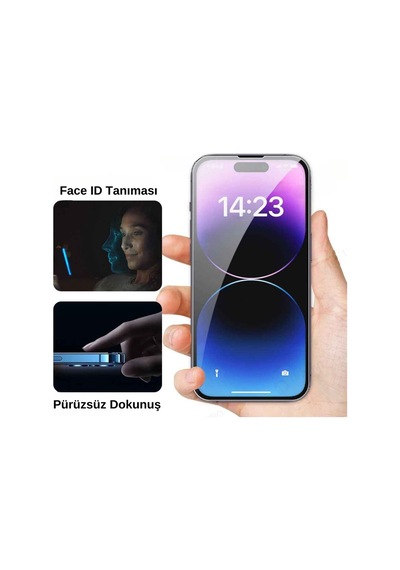 Apple Uyumlu   iPhone 16 Plus Ekran Koruyucu Anti Statik Kolay Uygulama Aparatlı