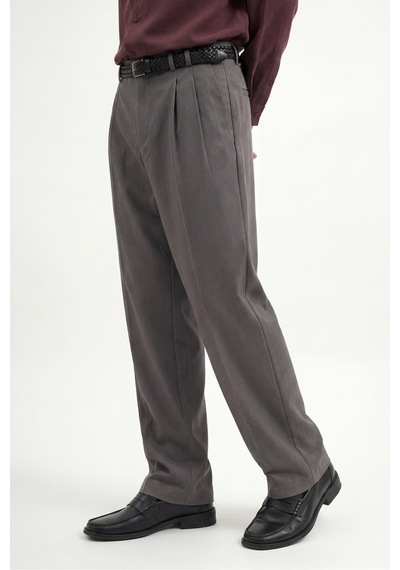 Antioch Pileli Relax Fit Erkek Pantolon Gri